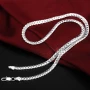 Silver Color  8/16/18/20/22/24 Inch 6mm Side Chain Necklace Bracelet For Woman Men Fashion Charm Wedding Jewelry