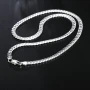 Silver Color  8/16/18/20/22/24 Inch 6mm Side Chain Necklace Bracelet For Woman Men Fashion Charm Wedding Jewelry