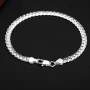 Silver Color  8/16/18/20/22/24 Inch 6mm Side Chain Necklace Bracelet For Woman Men Fashion Charm Wedding Jewelry