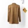 Boyfriend Brown Coat For Women Spring Turndown Collar Long Sleeve Female Jacket 2025 Fashion Loose Single-breasted Lady Coats