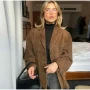 Boyfriend Brown Coat For Women Spring Turndown Collar Long Sleeve Female Jacket 2025 Fashion Loose Single-breasted Lady Coats