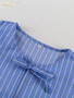 Clacive Summer Loose Blue Stripe 2 Piece Set Woman Outfit 2025 Fashion Sleeveless Tank Top With High Waist Wide Pants Set Female