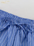 Clacive Summer Loose Blue Stripe 2 Piece Set Woman Outfit 2025 Fashion Sleeveless Tank Top With High Waist Wide Pants Set Female