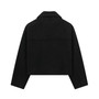 DUOPERI Women Fashion Winter Autumn Fleece Cropped Jacket Lapel Collar Long Sleeves Female Chic Lady Casual Short Outwear