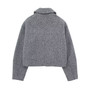 DUOPERI Women Fashion Winter Autumn Fleece Cropped Jacket Lapel Collar Long Sleeves Female Chic Lady Casual Short Outwear