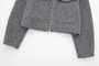 DUOPERI Women Fashion Winter Autumn Fleece Cropped Jacket Lapel Collar Long Sleeves Female Chic Lady Casual Short Outwear
