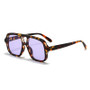 SO&EI Ins Popular Fashion Double Bridges Square Men Sunglasses Vintage Punk Yellow Blue Shades UV400 Men Trending Sun Glasses
