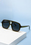 SO&EI Ins Popular Fashion Double Bridges Square Men Sunglasses Vintage Punk Yellow Blue Shades UV400 Men Trending Sun Glasses