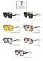 SO&EI Ins Popular Fashion Double Bridges Square Men Sunglasses Vintage Punk Yellow Blue Shades UV400 Men Trending Sun Glasses