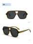 SO&EI Ins Popular Fashion Double Bridges Square Men Sunglasses Vintage Punk Yellow Blue Shades UV400 Men Trending Sun Glasses