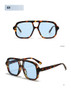 SO&EI Ins Popular Fashion Double Bridges Square Men Sunglasses Vintage Punk Yellow Blue Shades UV400 Men Trending Sun Glasses