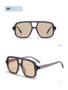 SO&EI Ins Popular Fashion Double Bridges Square Men Sunglasses Vintage Punk Yellow Blue Shades UV400 Men Trending Sun Glasses
