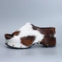2025 Women Designer Luxury Platform Mules Real Calf Hair Leather Lined Slip On Clogs Slides Sandals Summer Fashion Comfort Shoes