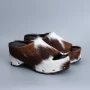 2025 Women Designer Luxury Platform Mules Real Calf Hair Leather Lined Slip On Clogs Slides Sandals Summer Fashion Comfort Shoes