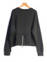 [EAM] Black Printed Back Zipper Sweatshirt New Round Neck Long Sleeve Women Big Size Fashion Tide Spring Autumn 2026 1DJ0624