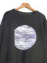 [EAM] Black Printed Back Zipper Sweatshirt New Round Neck Long Sleeve Women Big Size Fashion Tide Spring Autumn 2026 1DJ0624