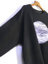 [EAM] Black Printed Back Zipper Sweatshirt New Round Neck Long Sleeve Women Big Size Fashion Tide Spring Autumn 2026 1DJ0624
