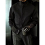 Men's Woolen Coat Fashion Brand Solid Color Stand Up Collar Versatile Trendy Jacket Jacket