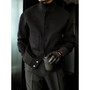 Men's Woolen Coat Fashion Brand Solid Color Stand Up Collar Versatile Trendy Jacket Jacket