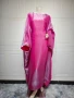 2024 Muslim Dress Women Summer Fashion Muslim Long Sleeve Satin Plus Size Long Abaya Kaftan Abaya Dubai Abaya Muslim Clothes