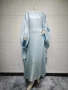 2024 Muslim Dress Women Summer Fashion Muslim Long Sleeve Satin Plus Size Long Abaya Kaftan Abaya Dubai Abaya Muslim Clothes