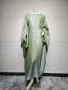 2024 Muslim Dress Women Summer Fashion Muslim Long Sleeve Satin Plus Size Long Abaya Kaftan Abaya Dubai Abaya Muslim Clothes