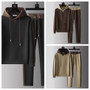 Spring Autumn Men's Light Casual Set Hooded Solid color Simple Luxury Fashion Trend Breathable Two-piece Set