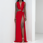 DEAT Spring New Arrival Fashion Hollow Out Sleeveless Dresses For Women Trendy Split V-neck Irregular Dress Female 11A03623