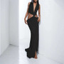 DEAT Spring New Arrival Fashion Hollow Out Sleeveless Dresses For Women Trendy Split V-neck Irregular Dress Female 11A03623