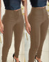 Women's Pants 2024 Spring Fashion Hook Front Liquid Gloss Sauna Sweat Pu Leather High Waist Casual Skinny Daily Long Leggings