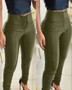 Women's Pants 2024 Spring Fashion Hook Front Liquid Gloss Sauna Sweat Pu Leather High Waist Casual Skinny Daily Long Leggings