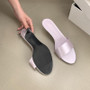 Fashion Silk Women Low Heels Slides Slippers Shoes Spring Summer Round Toe Ladies Heeled Slippers Shoes Female Sandals Pumps