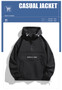 New Men Spring Autumn Waterproof Casual Versatile Top Japanese Korean Streetwear Fashion Loose Pullover Half Zip Hooded Jacket