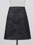 VGH Designer Solid Slimming Denim Skirts For Women High Waist Patchwork Button Spring Temperament Skirt Female Fashion Style New