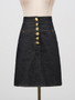 VGH Designer Solid Slimming Denim Skirts For Women High Waist Patchwork Button Spring Temperament Skirt Female Fashion Style New