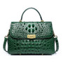 New Genuine Crocodile-Embossed Leather Handbag Premium Top Grain Cowhide Women's Shoulder Bag, Fashion Crossbody Purse