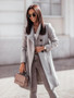 2026 Autumn/Winter European and American New Cross-Border Women's Clothing Amazon Woolen Coat Solid Color Tie-Up Mid-Length Woolen Jacket