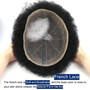 Afro Wigs for Black Men 6'' Indian Human Hair Replacement Men Toupee Afro Curl Mens Toupee
