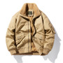 Hot Sale Outdoor Warm Fleece Cotton Bomber Jacket Men's Canvas  Fleece Cargo Work Jacket Plus Size Twill Zip up Work Jacket Men