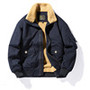 Hot Sale Outdoor Warm Fleece Cotton Bomber Jacket Men's Canvas  Fleece Cargo Work Jacket Plus Size Twill Zip up Work Jacket Men