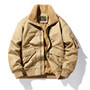 Hot Sale Outdoor Warm Fleece Cotton Bomber Jacket Men's Canvas  Fleece Cargo Work Jacket Plus Size Twill Zip up Work Jacket Men