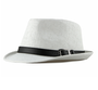 Women Men Summer Beach Sun Straw Panama Style Trilby Hat with Leather Belt Trim