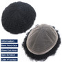 Afro Wave Hair Units for Men Full French Lace Hair Replacement Black Male Curly Afro Toupee African American Human Hair Men Wigs