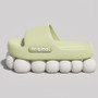 Thick Bottom Cloud Slippers Women Fashion Letter Print Platform Sandals Woman 2025 Comfortable Soft Sole Beach Pillow Slides