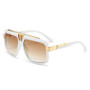 SO&EI Fashion Oversized Square Men Punk Outdoor Sport Sunglasses Shades UV400 Women Brand Designer Vintage Trending Sun Glasses