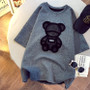 CGC Korean Fashion Women Oversized T-shirt Casual Bear Printing Short Sleeve Tees Summer Female Loose Tops Simple O-Neck T-shirt