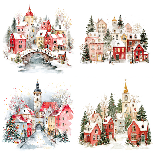 10 Pack Note Cards - Christmas Village 10 Pack Note Cards - Christmas Village