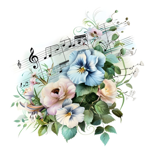 10 Pack Note Cards - Musical Florals 10 Pack Note Cards - Musical Florals