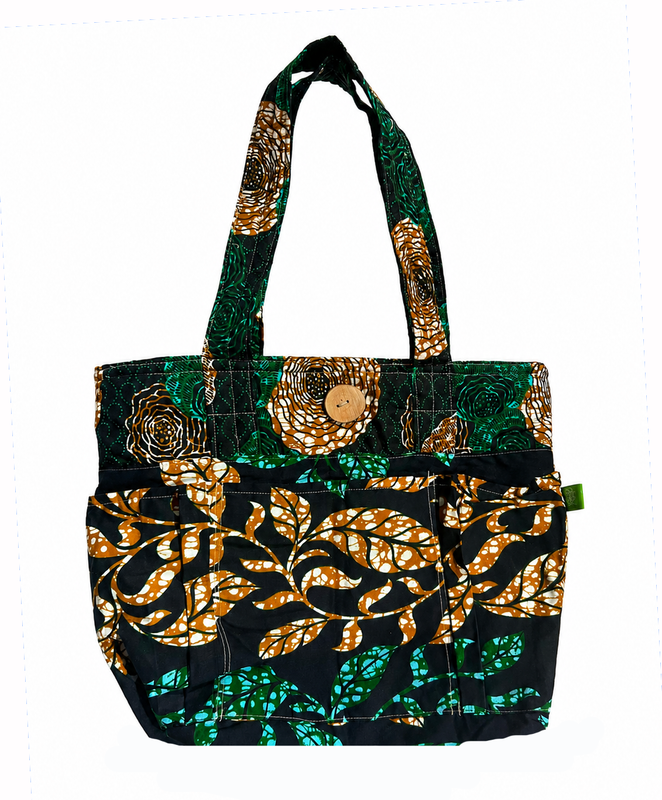 Our mega tote is spacious with lots of pockets. Big enough to get you through the workday or a weekend away!