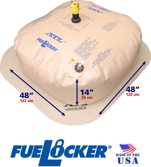 150 Gallon ATL FueLocker Bladder With Filled Dimensions